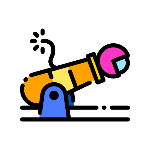 bala de cañón humana Good Ware Lineal Color icono