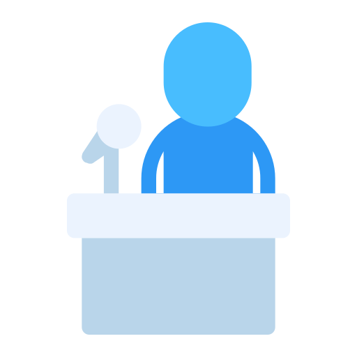Press conference Generic Blue icon