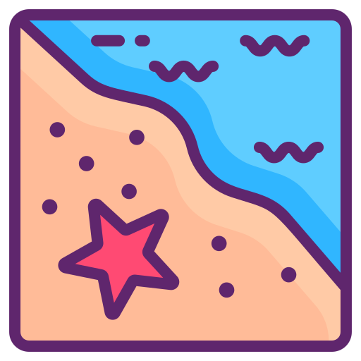 plaża Flaticons Lineal Color ikona