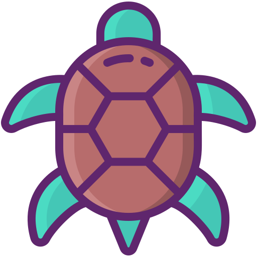żółw Flaticons Lineal Color ikona