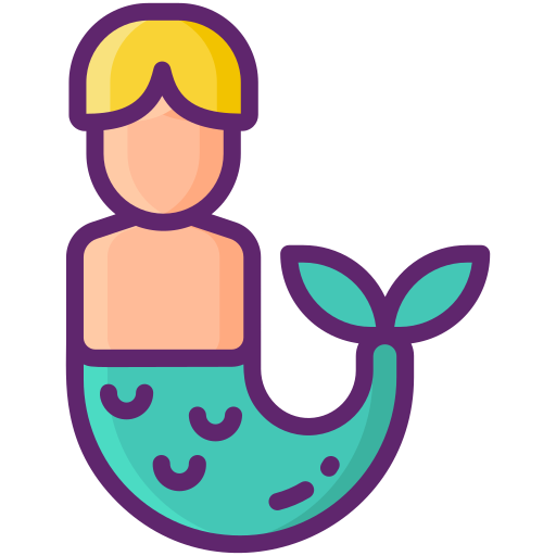 Merman Flaticons Lineal Color icon
