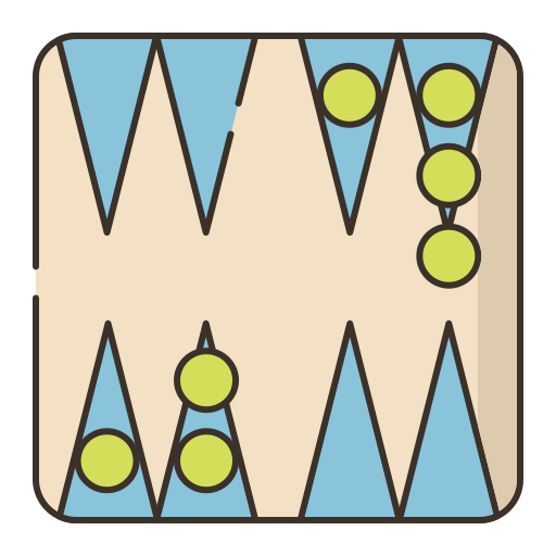 backgammon Flaticons Lineal Color icon