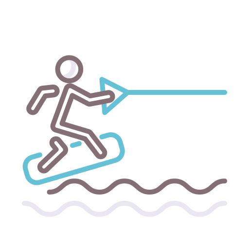 Wakeboarding Flaticons Lineal Color icon