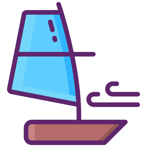 Windsurfing Flaticons Lineal Color icon