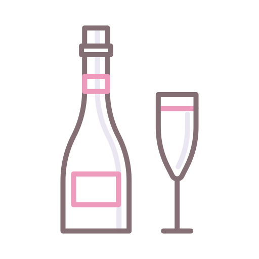 шампанское Flaticons Lineal Color иконка