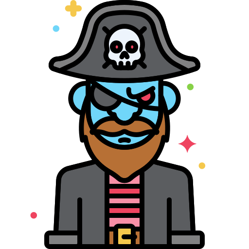 pirata Flaticons Lineal Color icono