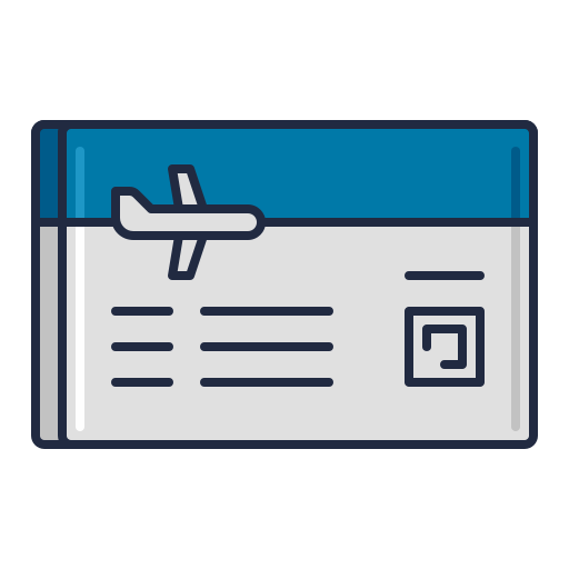 biglietto aereo Flaticons Lineal Color icona