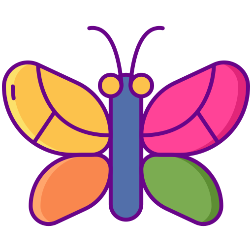 papillon Flaticons Lineal Color Icône