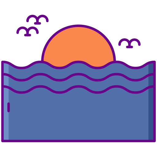 zachód słońca Flaticons Lineal Color ikona