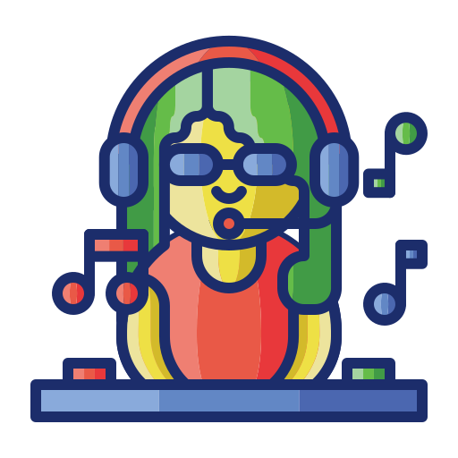 discjockey Flaticons Lineal Color icoon