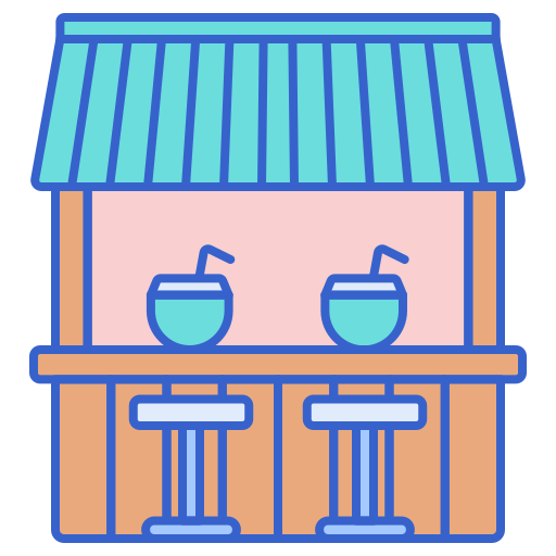 Beach bar Flaticons Lineal Color icon