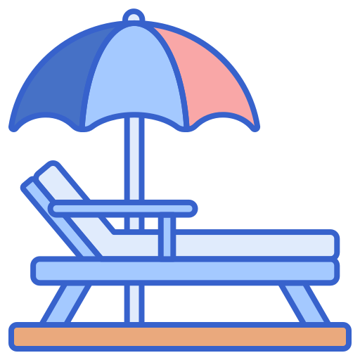 Beach chair Flaticons Lineal Color icon