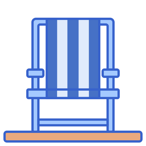 silla de playa Flaticons Lineal Color icono