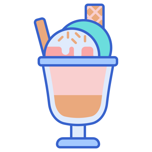 helado con frutas y nueces Flaticons Lineal Color icono