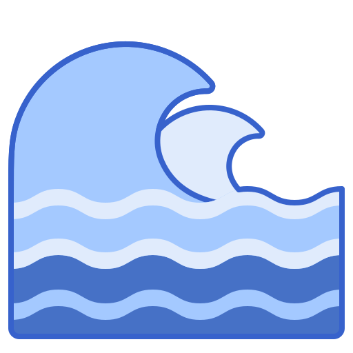 fale morskie Flaticons Lineal Color ikona