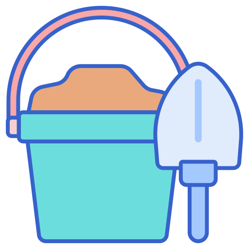 Sand bucket Flaticons Lineal Color icon