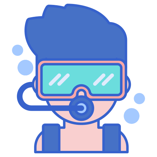 Scuba diving Flaticons Lineal Color icon