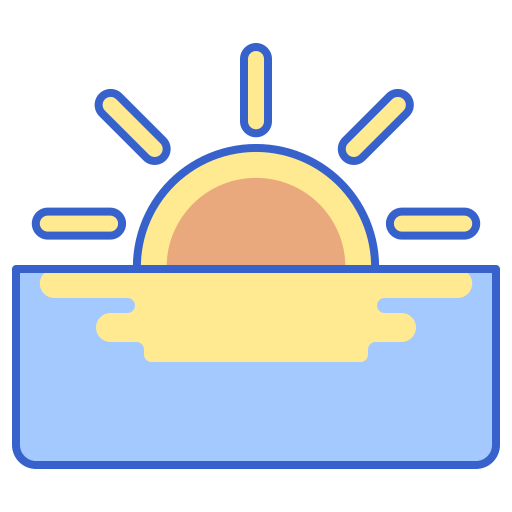 zachód słońca Flaticons Lineal Color ikona