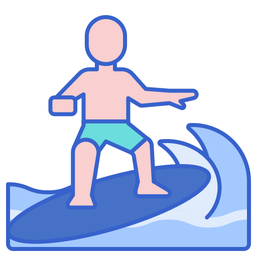 surfant Flaticons Lineal Color Icône