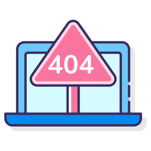 błąd 404 Flaticons Lineal Color ikona