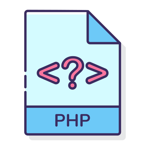código php Flaticons Lineal Color icono