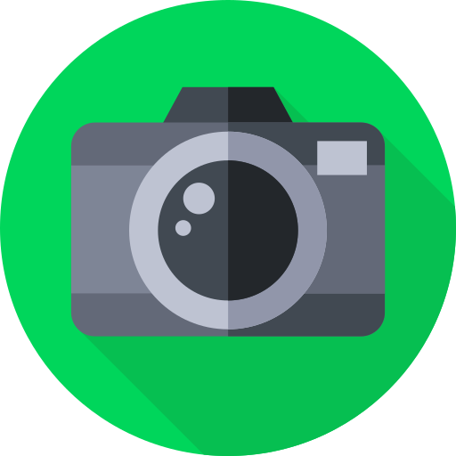 cámara Flat Circular Flat icono