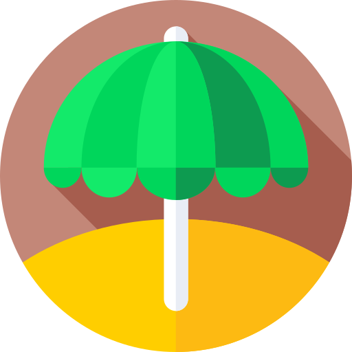 parasol słoneczny Flat Circular Flat ikona