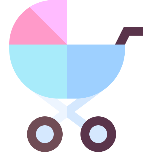 carrinho de bebê Basic Straight Flat Ícone