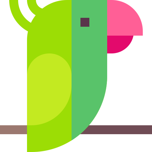 papegaai Basic Straight Flat icoon