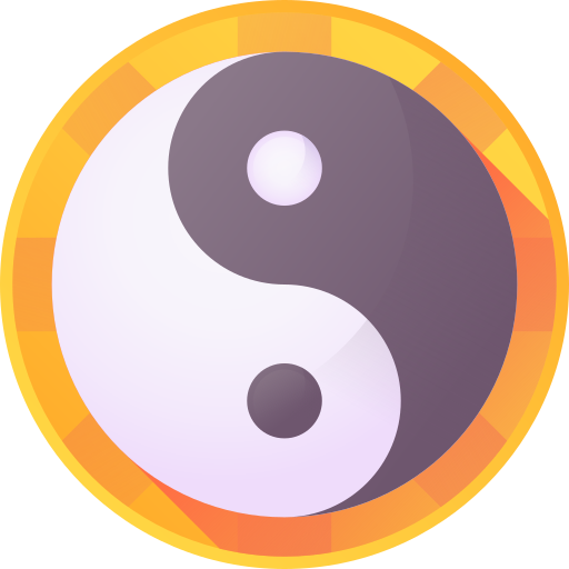 Ying yang 3D Color icon