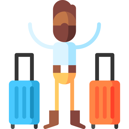 Suitcases Puppet Characters Flat icon
