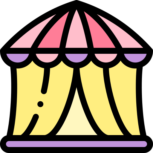 서커스 텐트 Detailed Rounded Lineal color icon