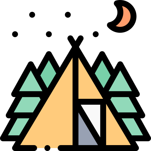 camping zelt Detailed Rounded Lineal color icon