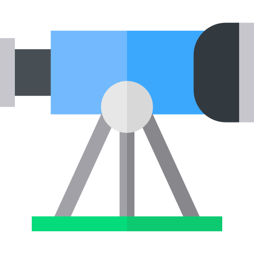망원경 Basic Straight Flat icon