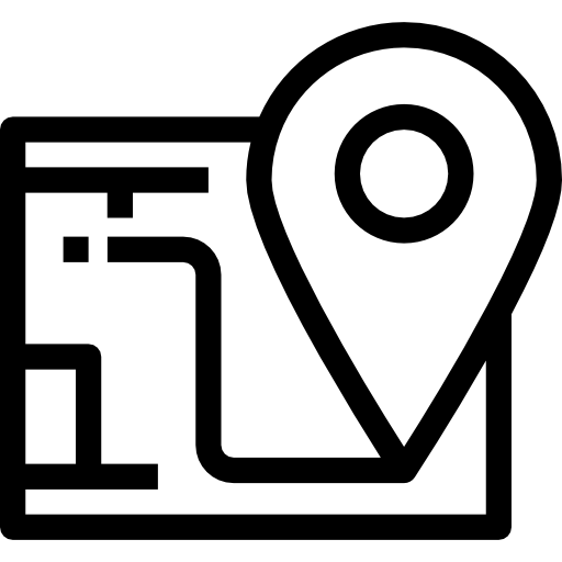 mapa Detailed Straight Lineal icono