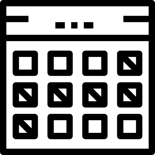 calendario Detailed Straight Lineal icona