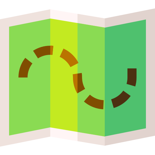 carte Basic Straight Flat Icône