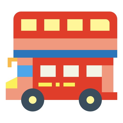 Двухэтажный автобус Smalllikeart Flat иконка