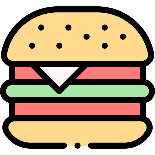 ハンバーガー Detailed Rounded Lineal color icon