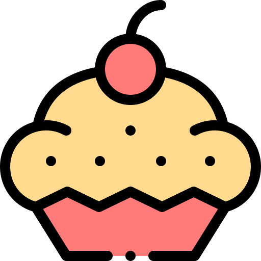 Cupcake Detailed Rounded Lineal color icon