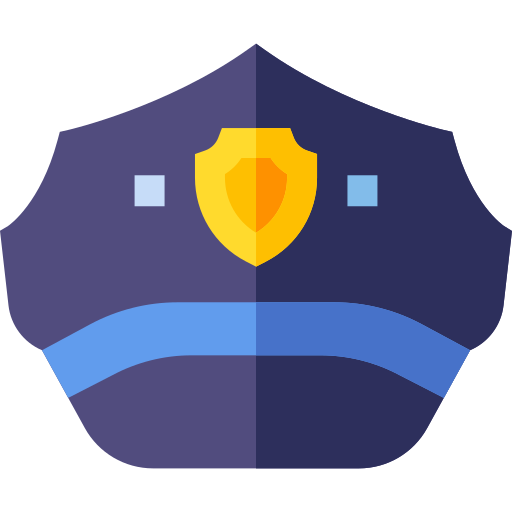 sombrero de policía Basic Straight Flat icono