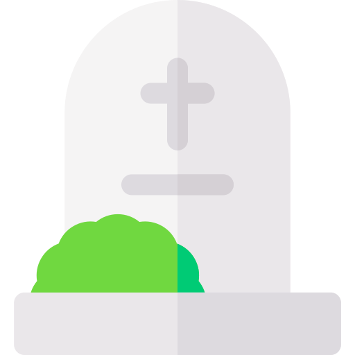 begraafplaats Basic Rounded Flat icoon