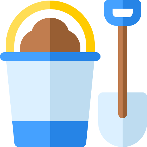 Sand bucket Basic Rounded Flat icon