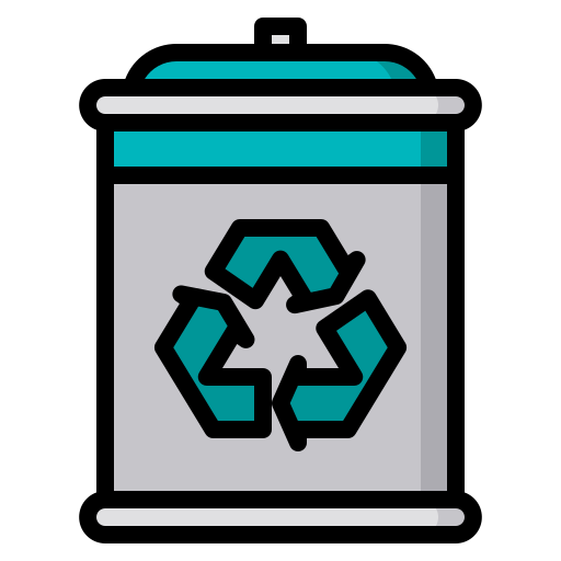 cubo de la basura Phatplus Lineal Color icono