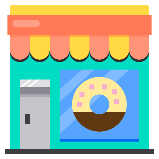 magasin de donut Payungkead Flat Icône