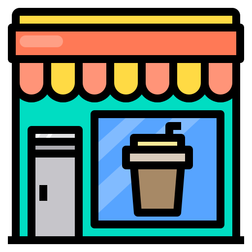 커피 샵 Payungkead Lineal Color icon
