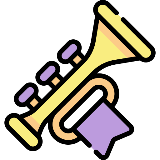 trompet Kawaii Lineal color icoon