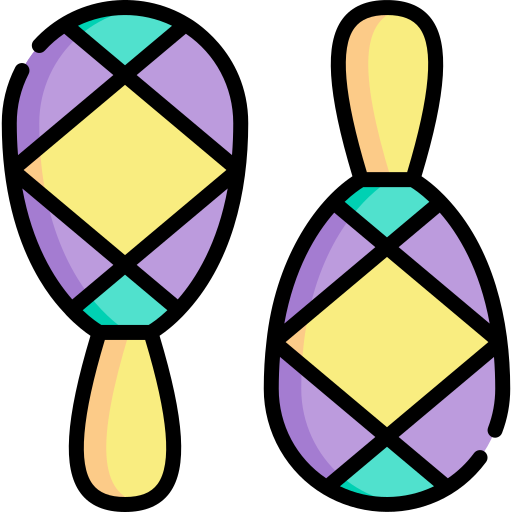 maracas Kawaii Lineal color icona