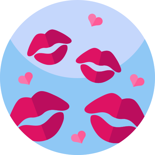 Kiss Geometric Flat Circular Flat icon