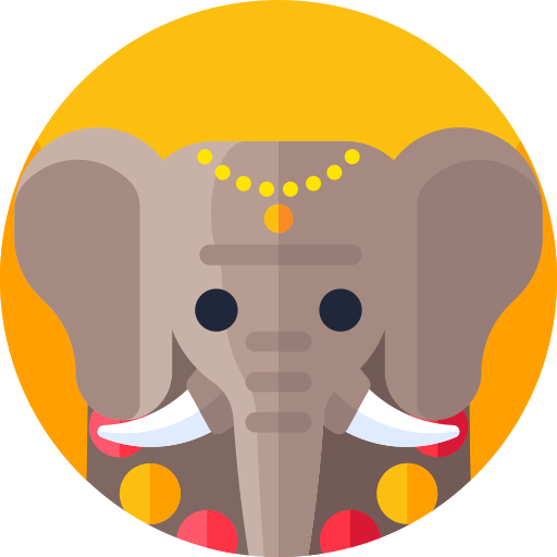 Elephant Geometric Flat Circular Flat icon